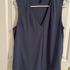 White House Black Market Slate Blue sleeveless blouse